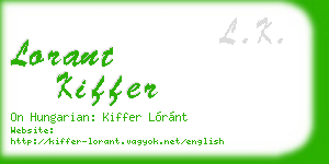 lorant kiffer business card