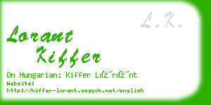 lorant kiffer business card